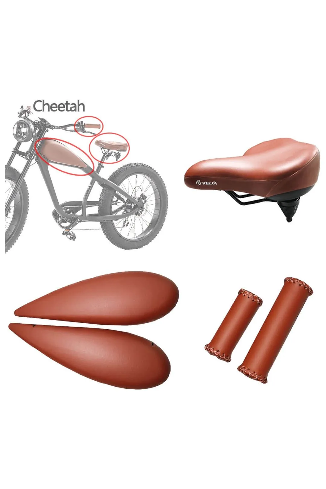 Revi Cheetah Replacement Tank Cover, Seat & Handlebar Grip