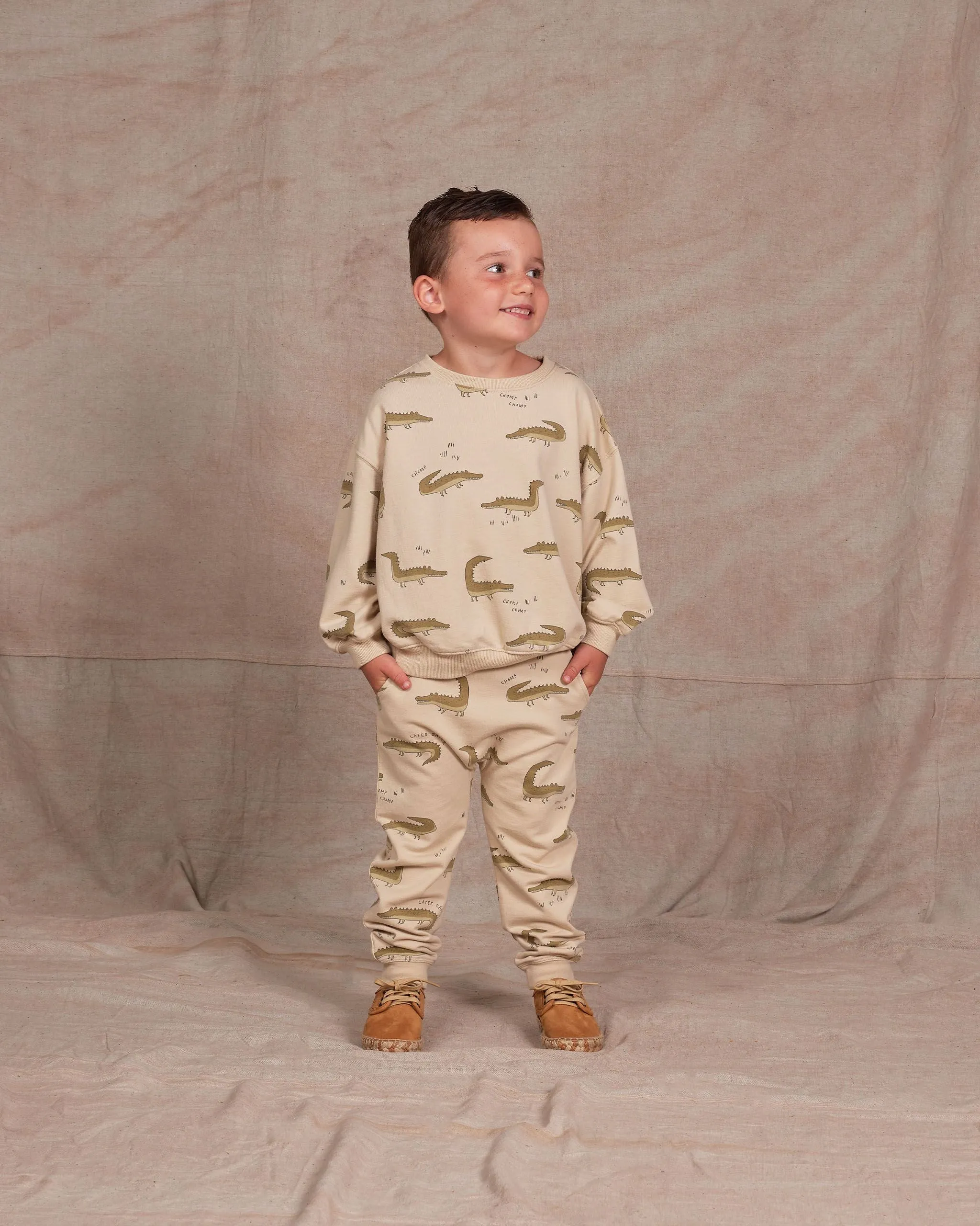 Rylee   Cru Sweatpant - Natural Crocodiles