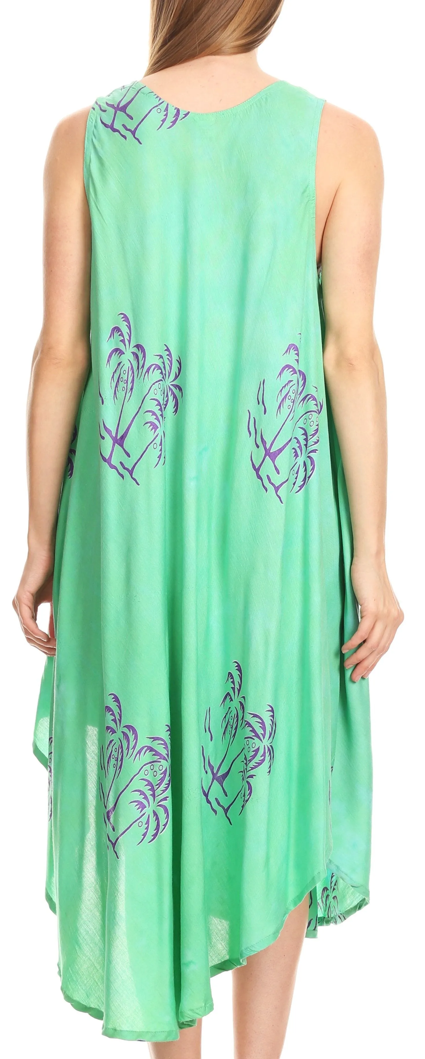 Sakkas Maddalena Summer Casual Relax fit Tank Dress Tie dye with Batik