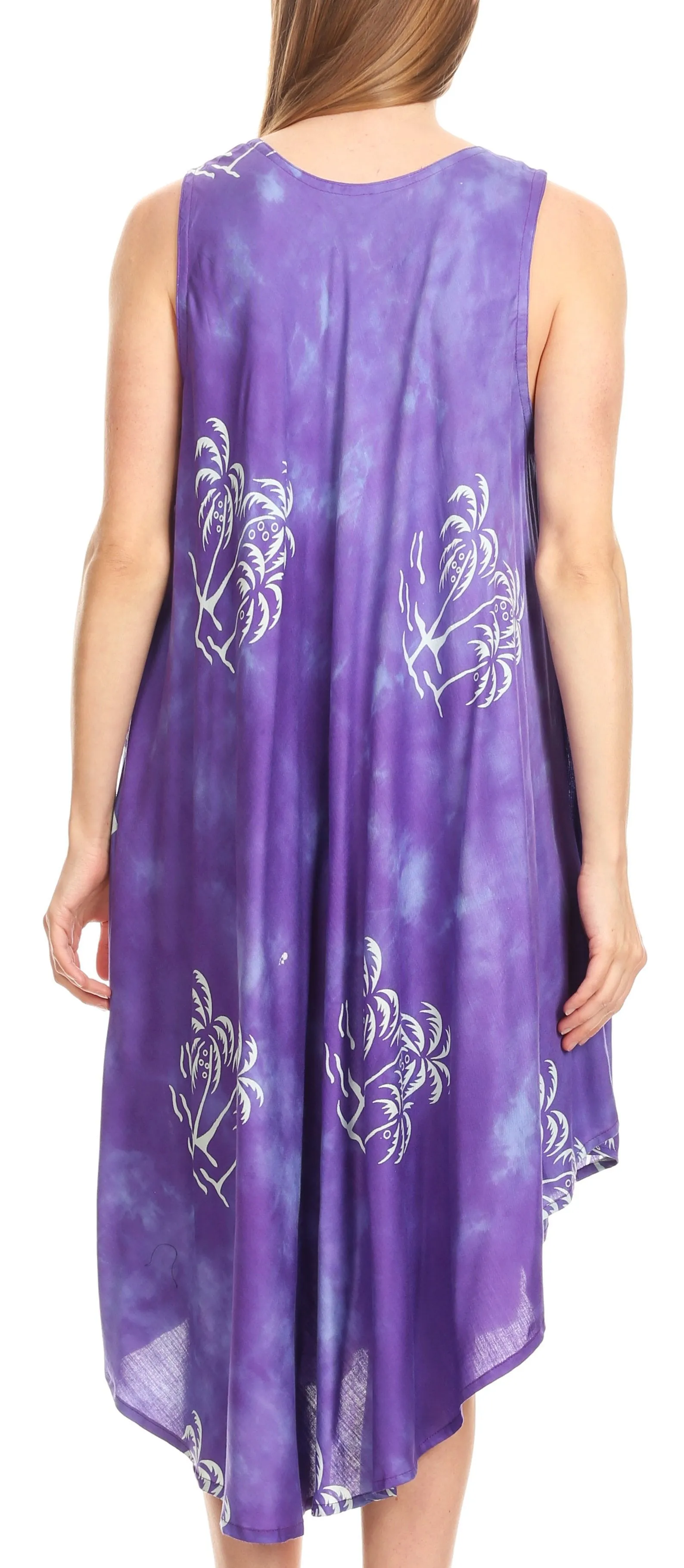 Sakkas Maddalena Summer Casual Relax fit Tank Dress Tie dye with Batik