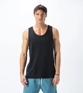 Slub Rugger Tank Smokey Black