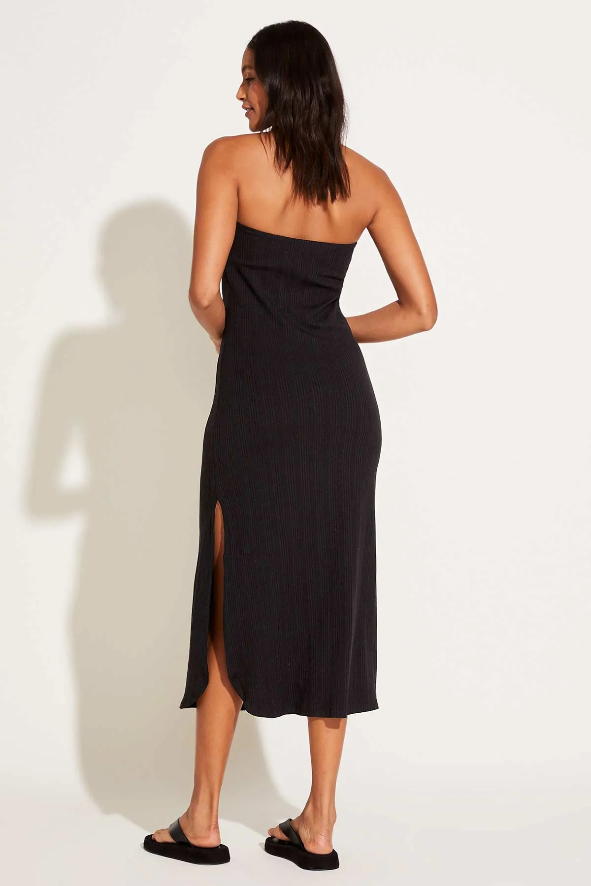 Strapless West Dress - Black Organic Rib