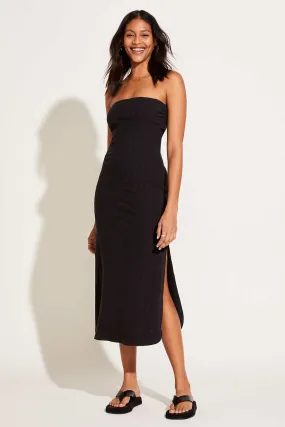 Strapless West Dress - Black Organic Rib