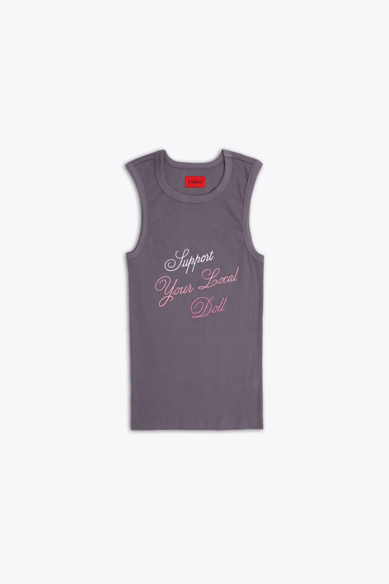 Support Your Local Doll Ribbed Tank (Dusty Plum)