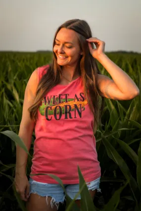 Sweet As Corn Tank Top - Watermelon | Sizes S - 3XL