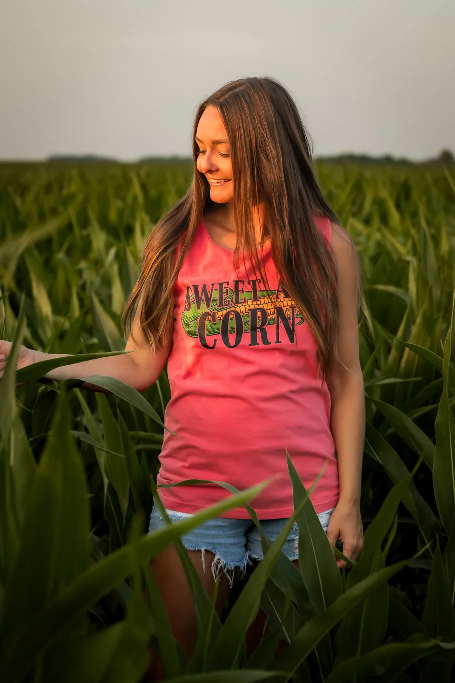 Sweet As Corn Tank Top - Watermelon | Sizes S - 3XL