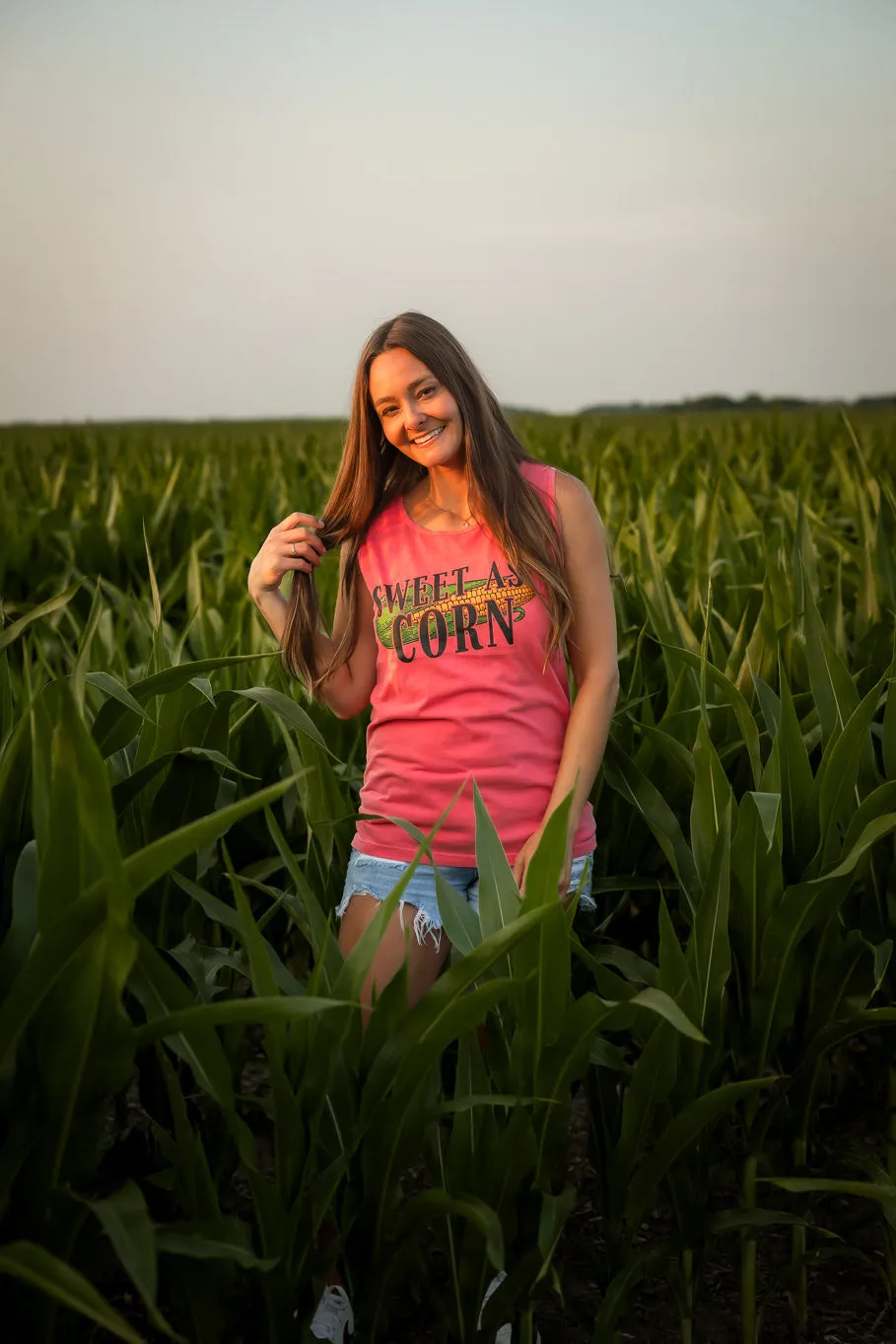 Sweet As Corn Tank Top - Watermelon | Sizes S - 3XL