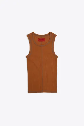 Terracotta Heavyweight Stretch Rib Racer Tank