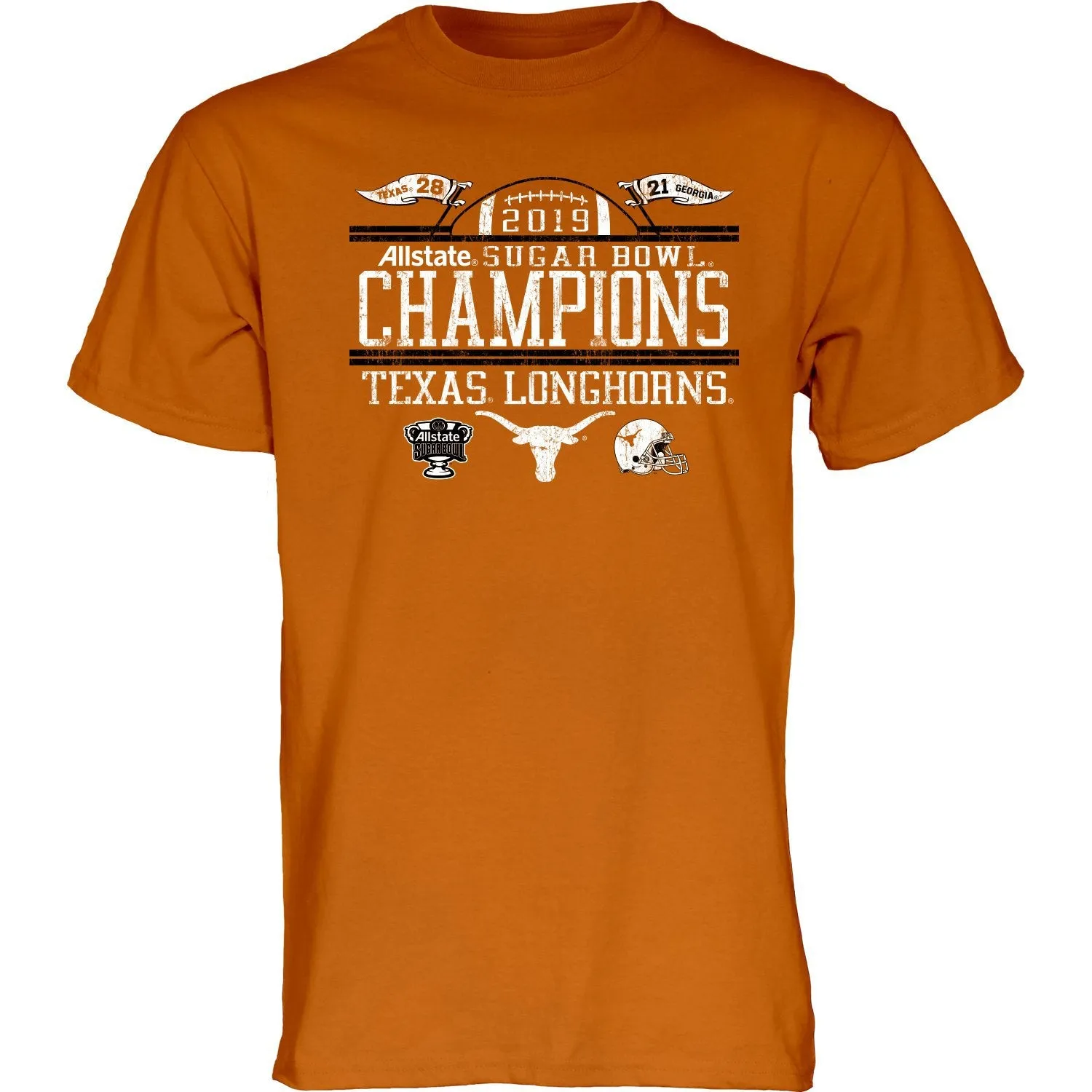 Texas Longhorns 2019 Allstate Sugar Bowl Champions 100% Cotton T-Shirt