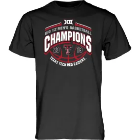 Texas Tech Red Raiders 2019 BIG 12 Men's Basketball Champions Black T-Shirt