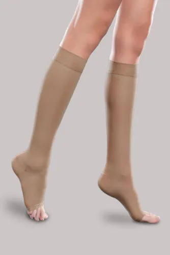 Therafirm Sheer Ease Women's Knee Highs, 15-20 mmHg, Open Toe