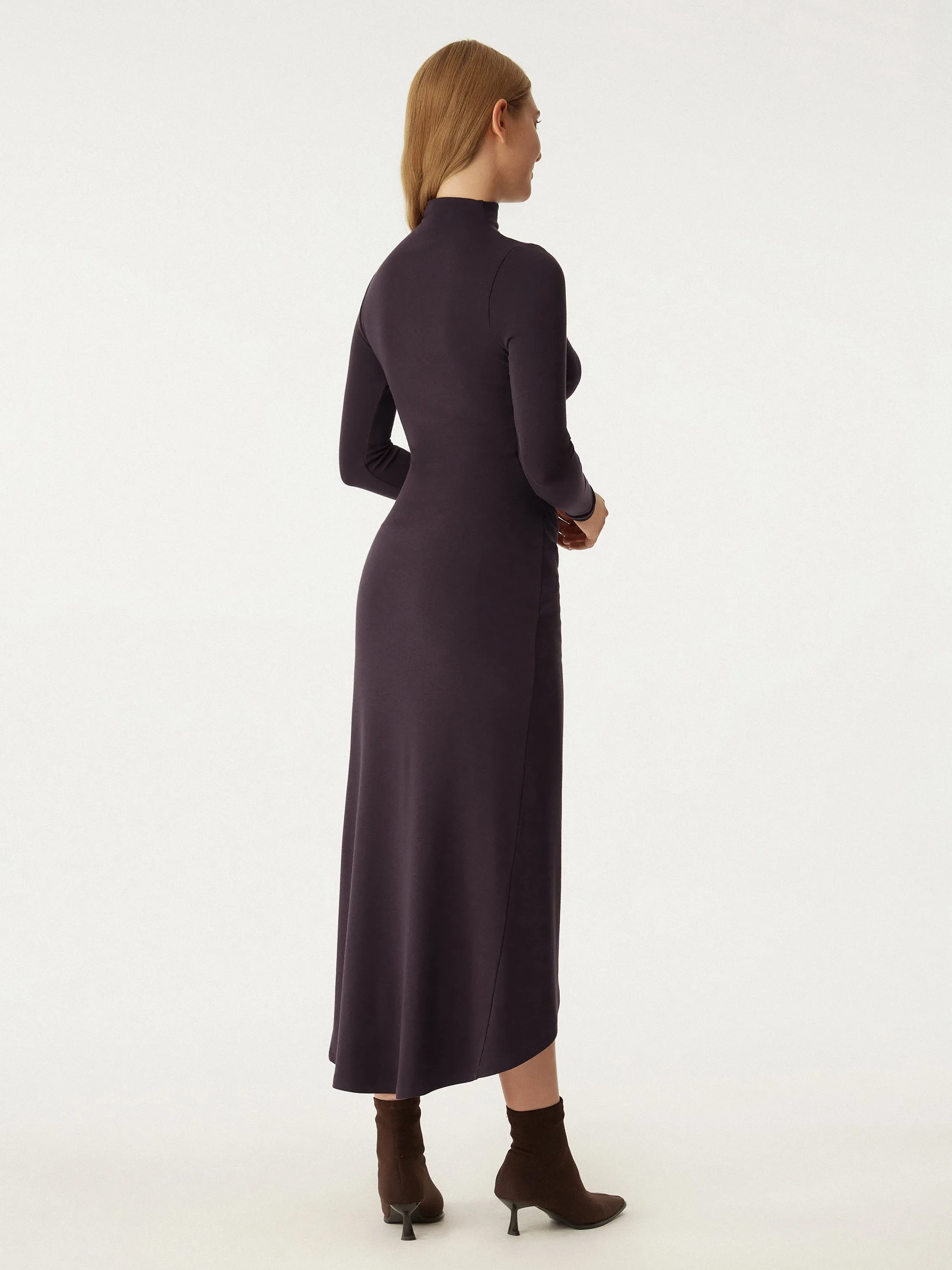 Thermal Wrap Midi Dress