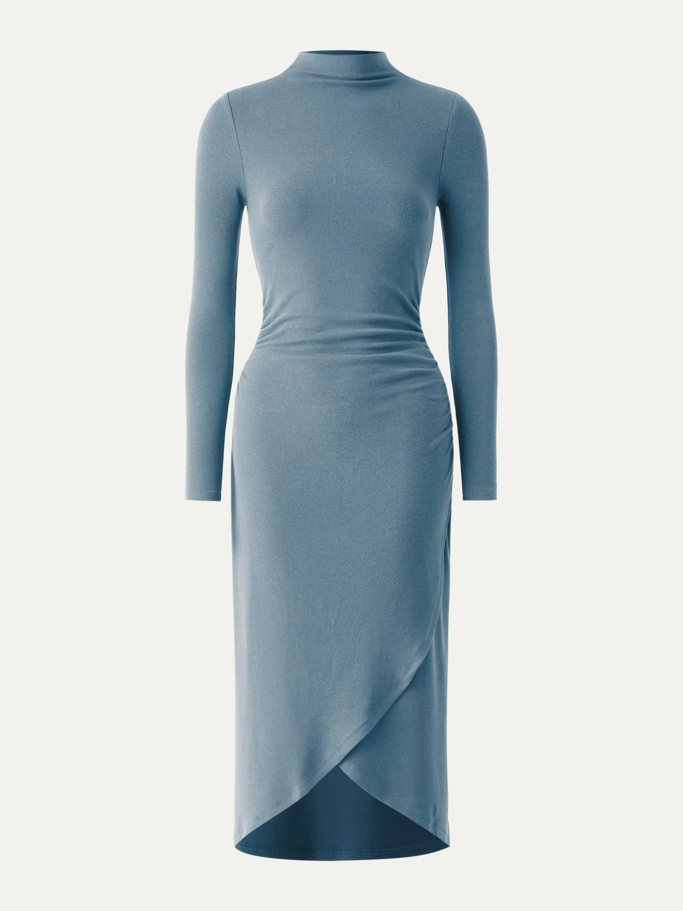 Thermal Wrap Midi Dress