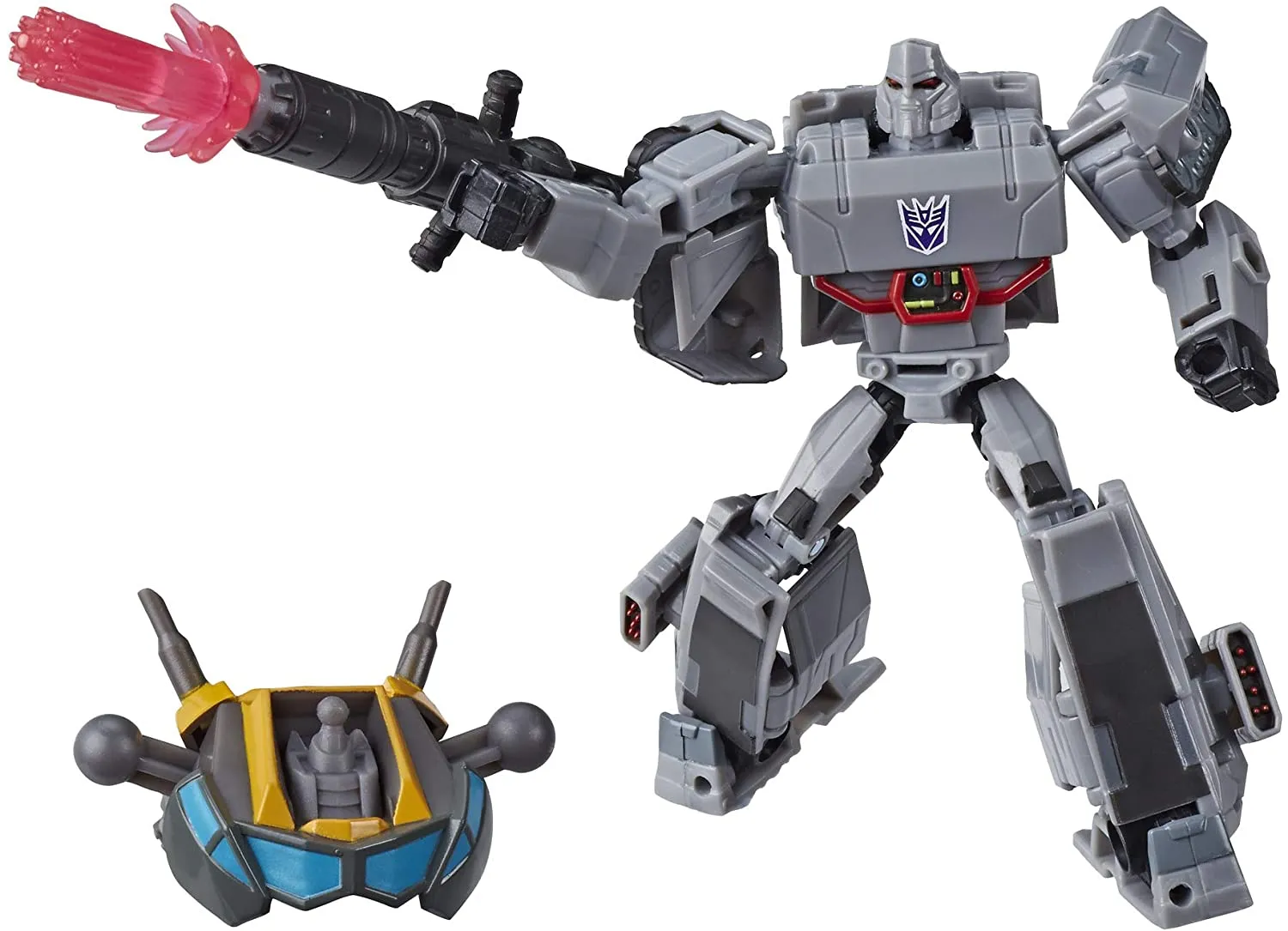 Transformers Toys Cyberverse Deluxe Class Megatron Action Figure, Fusion Mega Shot Attack Move and Build-A-Figure Piece