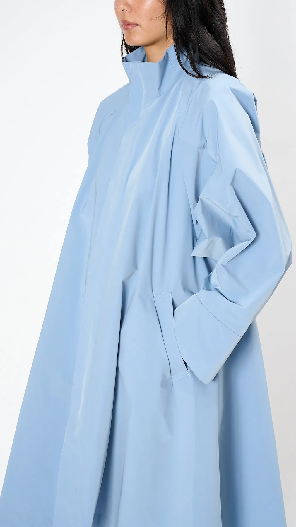 Trapezoid Coat in Light Blue