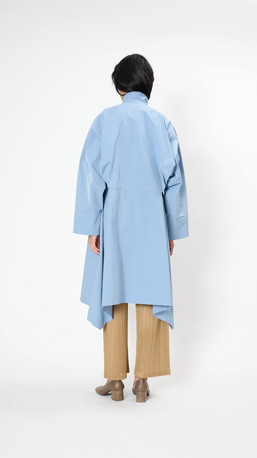 Trapezoid Coat in Light Blue