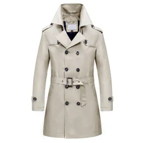 Trench Coat Double Breasted Overcoat Outerwear Pea Coat Beige