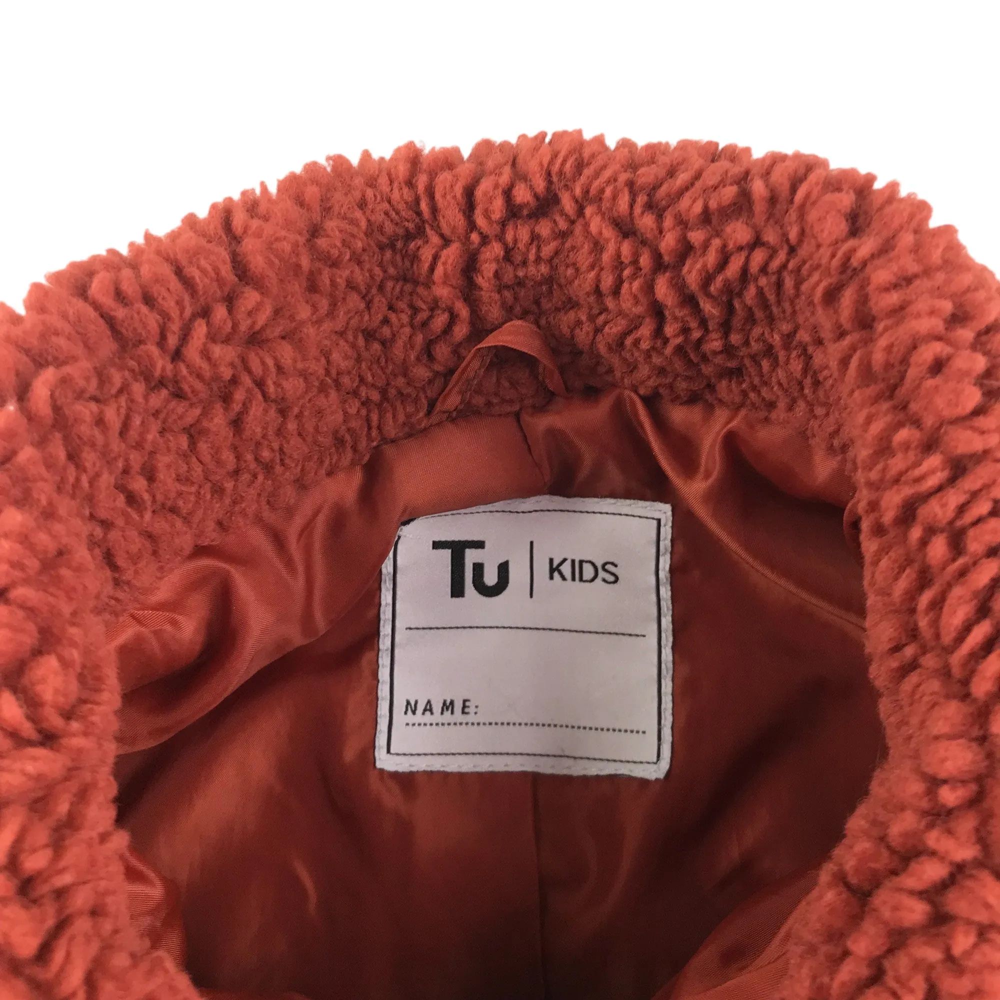 Tu coat 11-12 years orange fluffy fleece style jacket