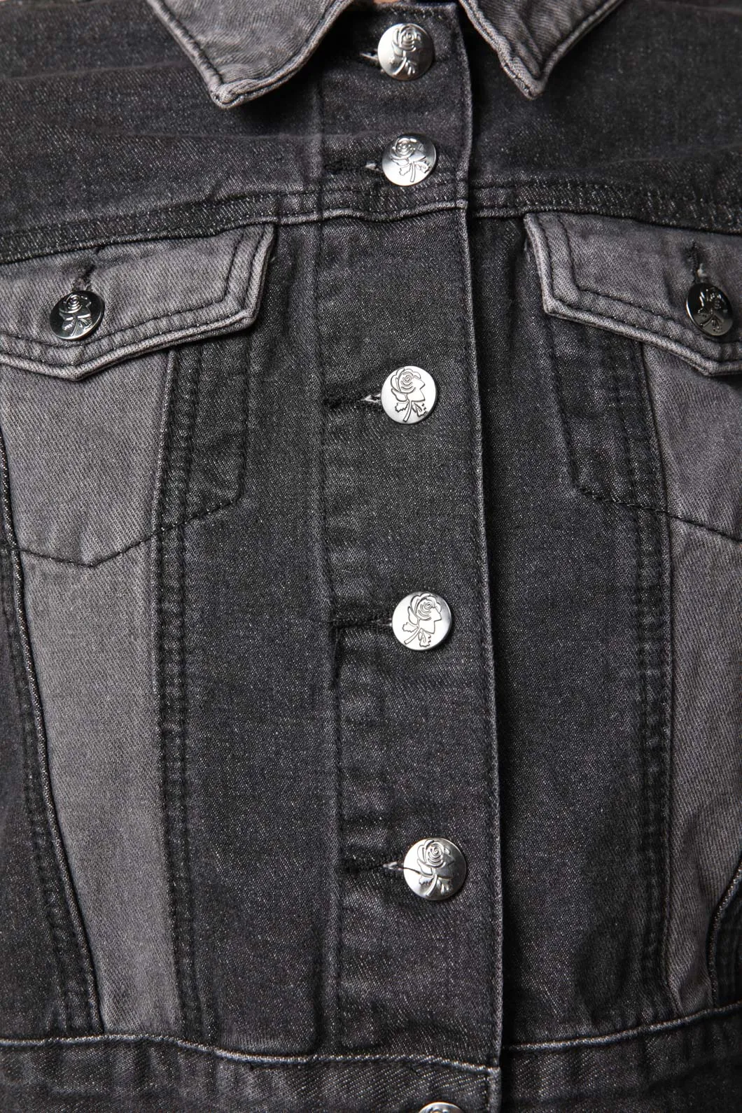 Washed Denim Goth Jacket