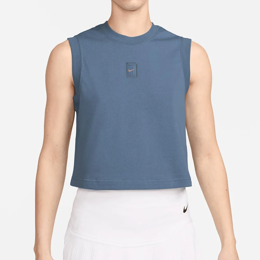 Women`s Court Heritage Cropped Tennis Tank Top Aegean Storm