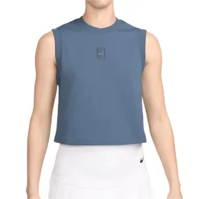 Women`s Court Heritage Cropped Tennis Tank Top Aegean Storm