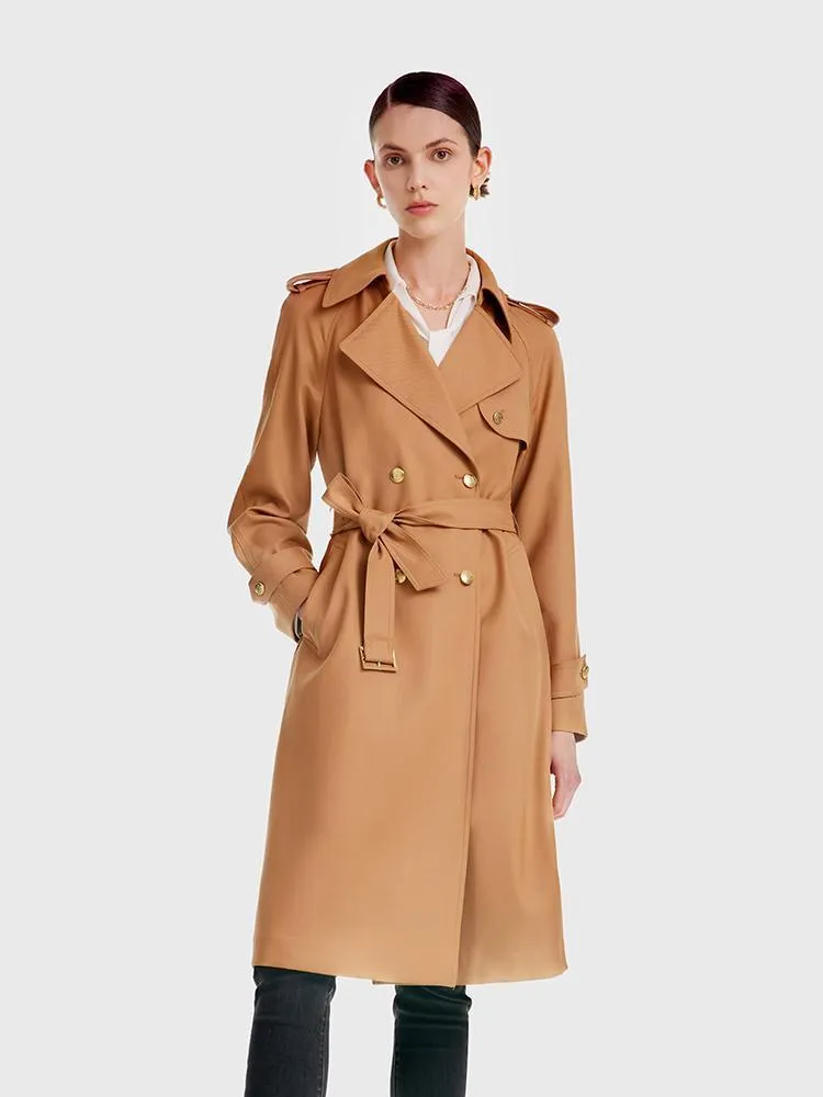 Worsted Wool Trench Coat