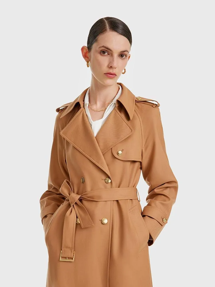 Worsted Wool Trench Coat