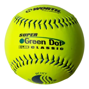 Worth 11" USSSA Super Green Dot Classic W Composite Softballs (Dozen): UC11CY