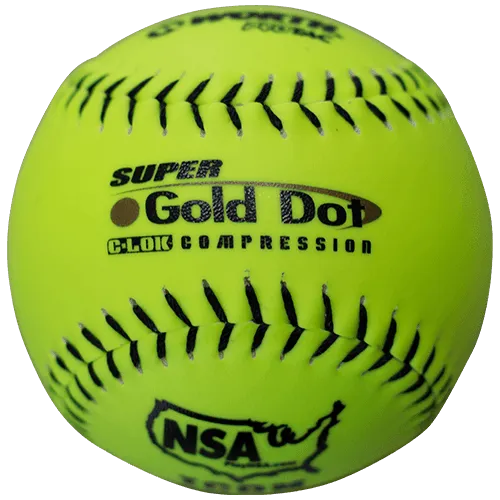 Worth 12" Super Gold Dot NSA Slowpitch Softballs 44/400 (Dozen): NI12SY