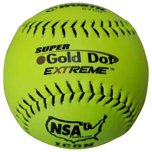 Worth 12" Super Gold Dot NSA Slowpitch Softballs (Dozen): NI12CY