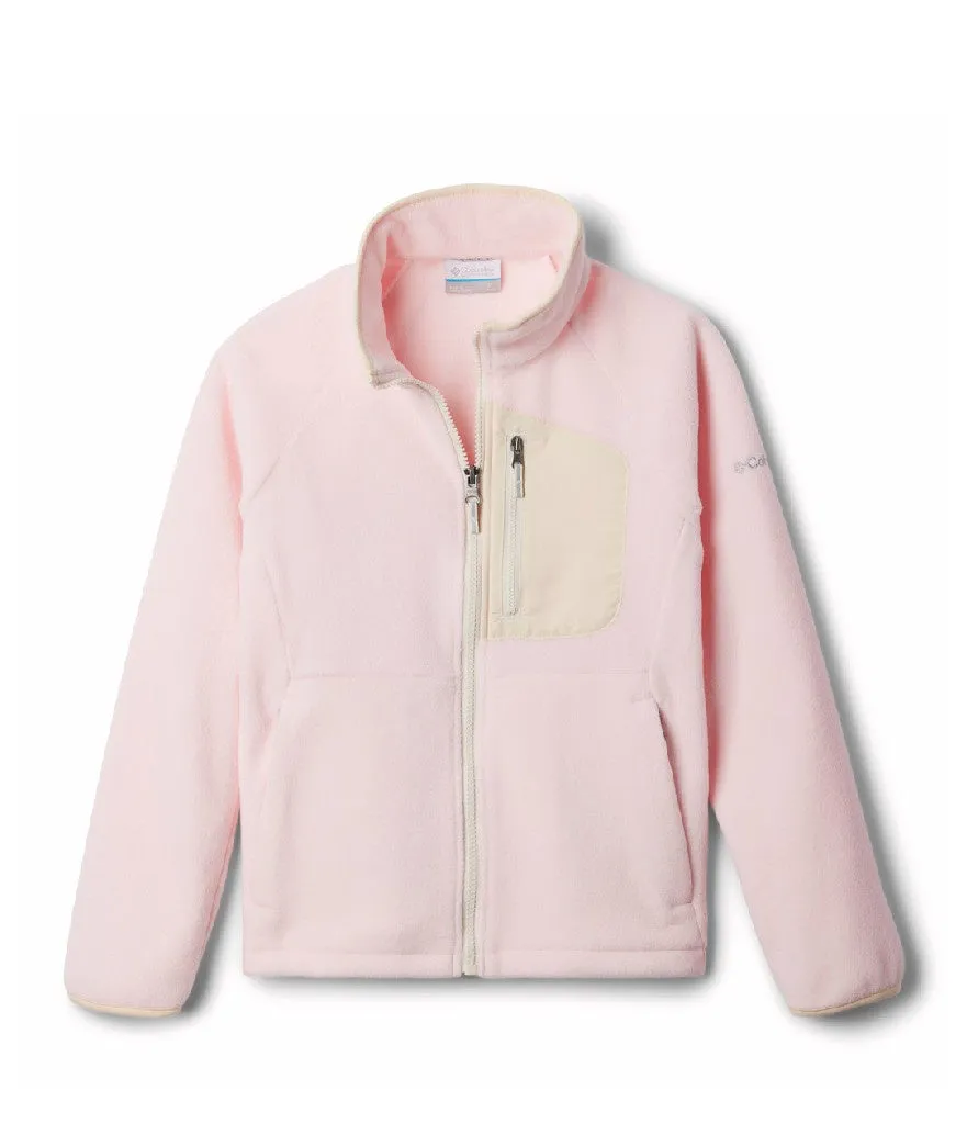 YOUTH UNISEX FAST TREK IV FLEECE FULL ZIP - SATIN PINK, CHALK (AGES 10 - 20)